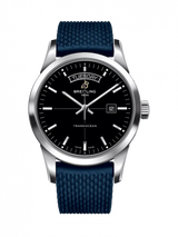 Shop Breitling Transocean Day & Date 42mm Automatic Black Dial Blue Mesh Bracelet Mens Watch - A4531012/BB69/280S/ A20S.1 in USA