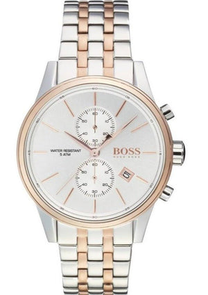 Hugo Boss Jet Chronograph Silver Dial Two Tone Steel Strap Watch for Men - 1513385