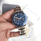 Michael Kors Cunningham Multifunction Blue Dial Silver Steel Strap Watch For Men - MK7153 Buy Now By Michael Kors