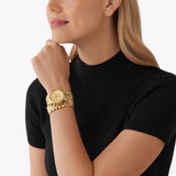Michael Kors Runway Chronograph Analog Gold Dial Gold Steel Strap Watch for Women - MK7452 Buy Now By Michael Kors