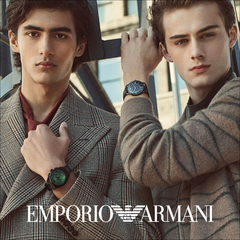Emporio Armani Minimalist Analog Black Dial Black Leather Strap Watch For Men - AR11573 Buy Now By Emporio Armani