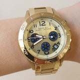 Marc Jacobs Rock Metal Chronograph Gold Dial Gold Steel Strap Watch for Men - MBM3158 Buy Now By Marc Jacobs