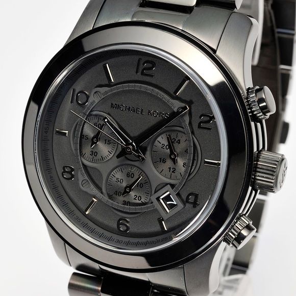 Michael Kors Runway Chronograph Black Dial Black Steel Strap Watch for Men - MK8157 Buy Now By Michael Kors