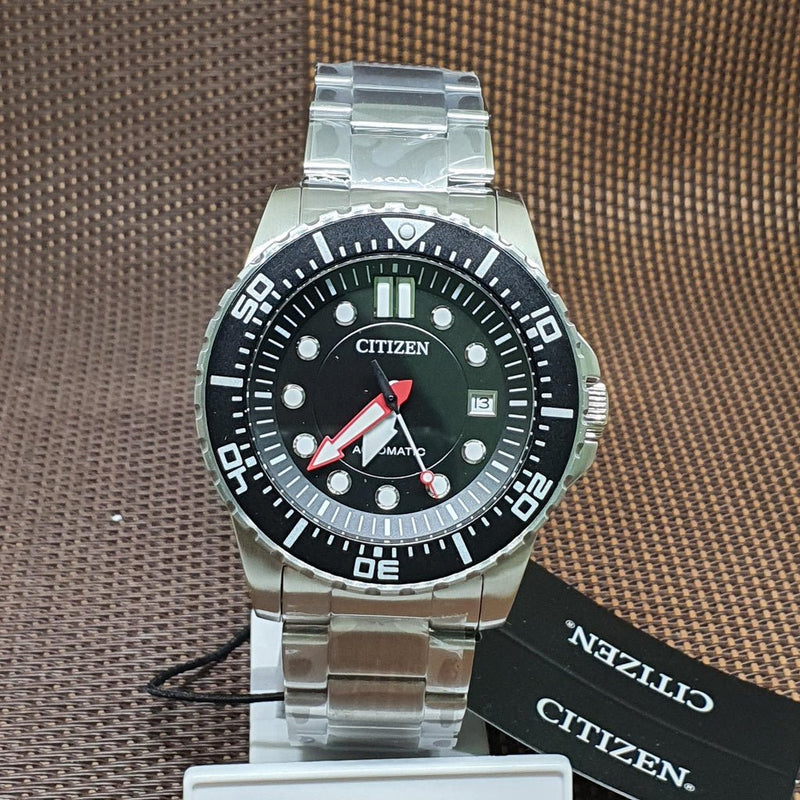 Citizen Mechanical Black Dial Silver Steel Strap Watch For Men - NJ0120-81E Buy Now By Citizen
