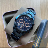 Fossil Perfect Boyfriend Multifunction Blue Dial Blue Steel Strap Watch for Women - ES4093 Buy Now By Fossil