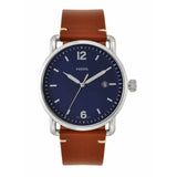 Shop Fossil Commuter Blue Dial Blue Leather Strap Watch for Men - FS5325 in USA