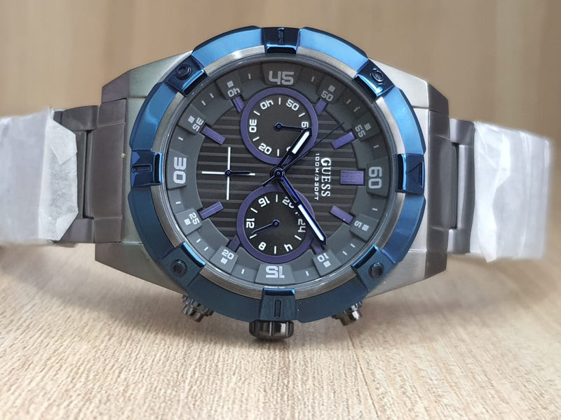 Guess Sport Analog Grey Dial Grey Steel Strap Watch for Men - W0377G5 Buy Now By Guess