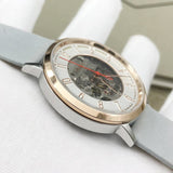 Fossil Vintage Muse Automatic Skeleton White Dial Grey Leather Strap Watch for Women - ME3131 Buy Now By Fossil