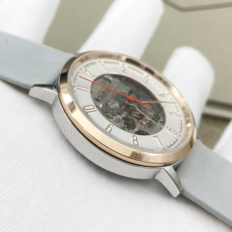 Fossil Vintage Muse Automatic Skeleton White Dial Grey Leather Strap Watch for Women - ME3131 Buy Now By Fossil