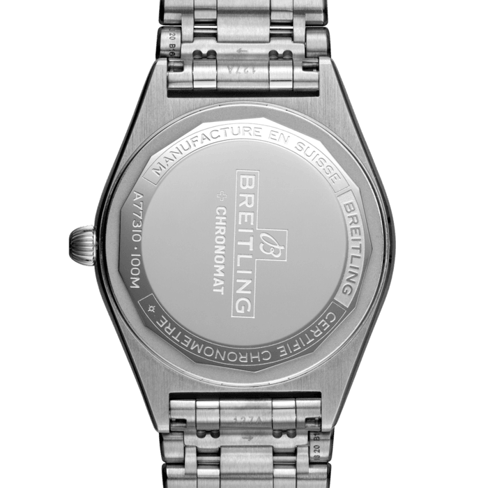 Breitling Chronomat 32 Blue Dial Silver Steel Strap Watch for Women - A77310101C1A1