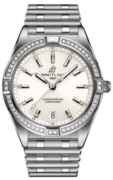 Breitling Chronomat 32 Diamonds White Dial Silver Steel Strap Watch for Women - A77310591A1A1