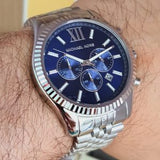 Michael Kors Lexington Chronograph Blue Dial Silver Steel Strap Watch for Men - MK8280 Buy Now By Michael Kors