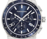 Shop Salvatore Ferragamo 1927 Chrono Analog Blue Dial Blue Leather Strap Watch for Men - SFKZ00223 in USA