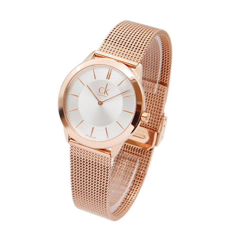 Calvin Klein Minimal White Dial Rose Gold Mesh Bracelet Watch for Women - K3M22626 Buy Now By Calvin Klein