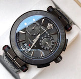 Versace V-Racer Aion Chronograph Black Dial Black Leather Strap Watch for Men - VBR030017 Buy Now By Versace