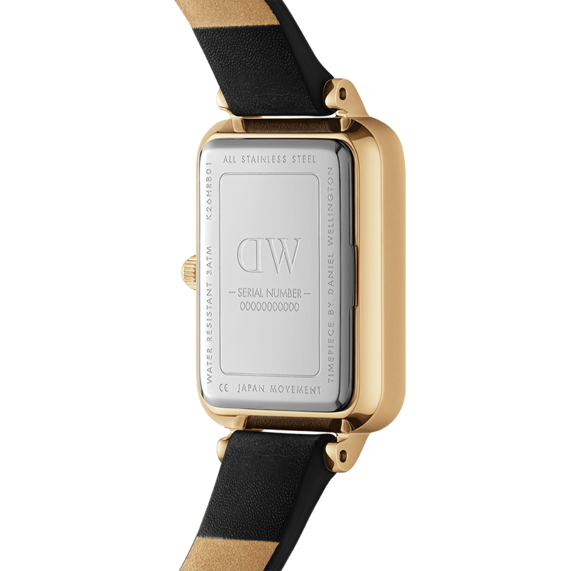 Daniel Wellington Quadro Pressed Melrose Emerald Green Dial Black Leather Strap Watch For Women - DW00100446 Buy Now By Daniel Wellington