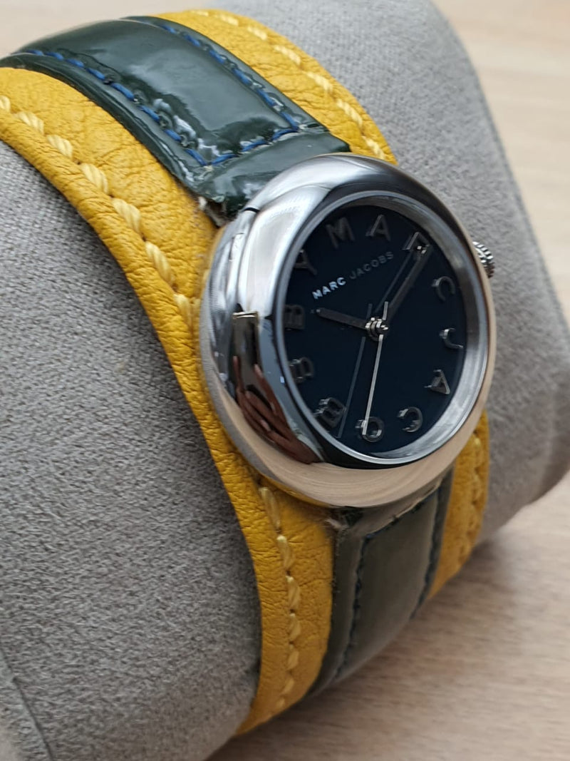 Marc Jacobs Black Dial Black Leather Strap Watch for Women - MBM1071 Buy Now By Marc Jacobs