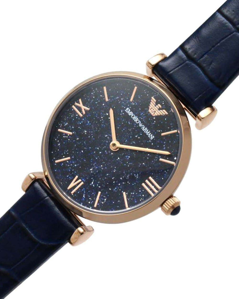 Emporio Armani Gianni T-Bar Quartz Blue Dial Blue Leather Strap Watch for Women - AR11424 Buy Now By Emporio Armani
