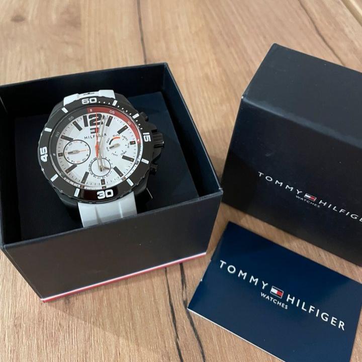 Tommy Hilfiger Nolan Multi Function White Dial White Rubber Strap Watch for Men - 1791146 Buy Now By Tommy Hilfiger