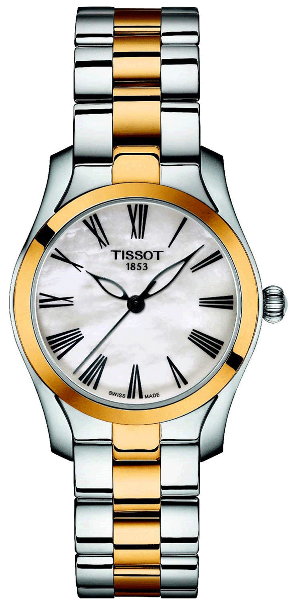 Tissot T Wave Quartz Mother of Pearl Dial Two Tone Steel Strap Watch for Women - T112.210.22.113.00 Buy Now By Tissot