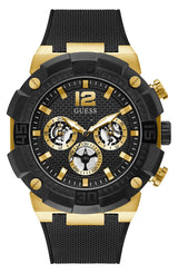 Guess Navigator Chronograph Black Dial Black Rubber Strap Watch for Men - GW0264G3 Buy Now By Guess