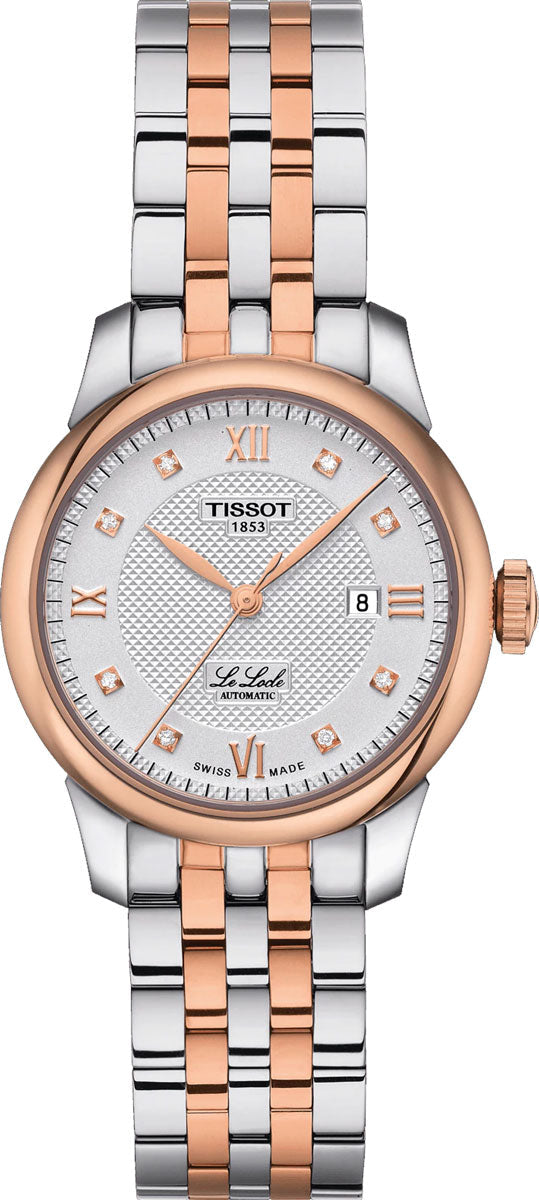 Shop Tissot T Classic Le Locle Automatic Lady Silver Dial Two Tone Steel Strap Watch For Women - T006.207.22.036.00 in USA