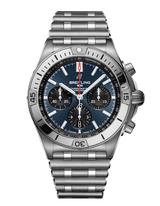 Breitling Chronomat B01 42mm Blue Dial Silver Steel Strap Watch for Men - AB0134101C1A1
