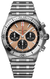 Breitling Chronomat B01 42 Brown Dial Silver Steel Strap Watch for Men - AB0134101K1A1