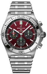 Breitling Chronomat B01 42 Six Nations Wales Red Dial Silver Steel Strap Watch for Men - AB0134A61K1A1