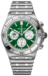 Breitling Chronomat B01 42 Six Nations Ireland Green Dial Silver Steel Strap Watch for Men - AB0134A91L1A1