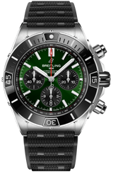 Breitling Super Chronomat B01 44 Green Dial Black Rubber Strap Watch for Men - AB0136251L1S1
