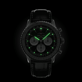 Shop Breitling Navitimer B01 Chronograph 46 Black Dial Black Leather Strap Watch for Men - AB0137211B1P1 in USA