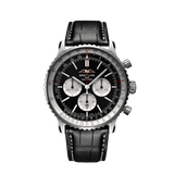 Shop Breitling Navitimer B01 Chronograph 46 Black Dial Black Leather Strap Watch for Men - AB0137211B1P1 in USA