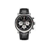 Shop Breitling Navitimer B01 Chronograph 46 Black Dial Black Leather Strap Watch for Men - AB0137211B1P1 in USA