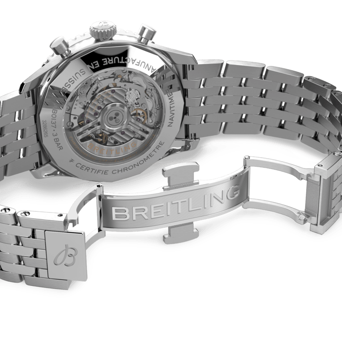 Breitling Navitimer B01 Chronograph 46 Blue Dial Silver Steel Strap Watch for Men - AB0137211C1A1