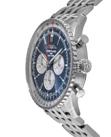 Shop Breitling Navitimer B01 Chronograph 46 Blue Dial Silver Steel Strap Watch for Men - AB0137211C1A1 in USA