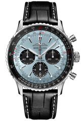 Shop Breitling Navitimer B01 Chronograph 43 Blue Dial Black Leather Strap Watch for Men - AB0138241C1P1 in USA
