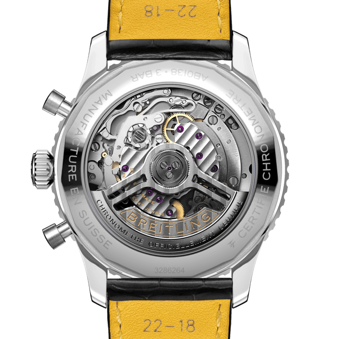 Shop Breitling Navitimer B01 Chronograph 43 Blue Dial Black Leather Strap Watch for Men - AB0138241C1P1 in USA