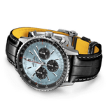 Shop Breitling Navitimer B01 Chronograph 43 Blue Dial Black Leather Strap Watch for Men - AB0138241C1P1 in USA
