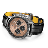 Shop Breitling Navitimer B01 Chronograph 43 Brown Dial Black Leather Strap Watch for Men - AB0138241K1P1 in USA