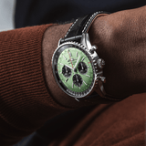 Shop Breitling Navitimer B01 Chronograph 43 Green Dial Black Leather Strap Watch for Men - AB0138241L1P1 in USA