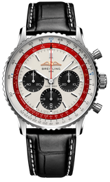 Shop Breitling Navitimer B01 Chronograph 43 Boeing 747 White Dial Black Leather Strap Watch for Men - AB01383B1G1P1 in USA