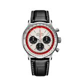 Shop Breitling Navitimer B01 Chronograph 43 Boeing 747 White Dial Black Leather Strap Watch for Men - AB01383B1G1P1 in USA