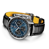 Shop Breitling Navitimer B01 Chronograph 41 Blue Dial Black Leather Strap Watch for Men - AB0139241C1P1 in USA