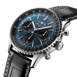 Shop Breitling Navitimer B01 Chronograph 41 Blue Dial Black Leather Strap Watch for Men - AB0139241C1P1 in USA