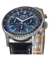 Shop Breitling Navitimer B01 Chronograph 41 Blue Dial Black Leather Strap Watch for Men - AB0139241C1P1 in USA