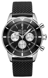 Breitling Superocean Heritage B01 Chronograph 44 Black Dial Black Mesh Bracelet Watch for Men - AB0162121B1S1