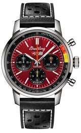 Breitling Top Time B01 Chevrolet Corvette Red Dial Black Leather Strap Watch for Men - AB01761A1K1X1
