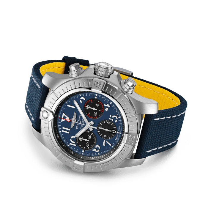 Shop Breitling Avenger B01 Chronograph 45 Blue Dial Blue Nylon Strap Watch for Men - AB01821A1C1X1 in USA