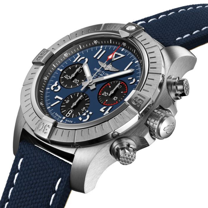 Shop Breitling Avenger B01 Chronograph 45 Blue Dial Blue Nylon Strap Watch for Men - AB01821A1C1X1 in USA